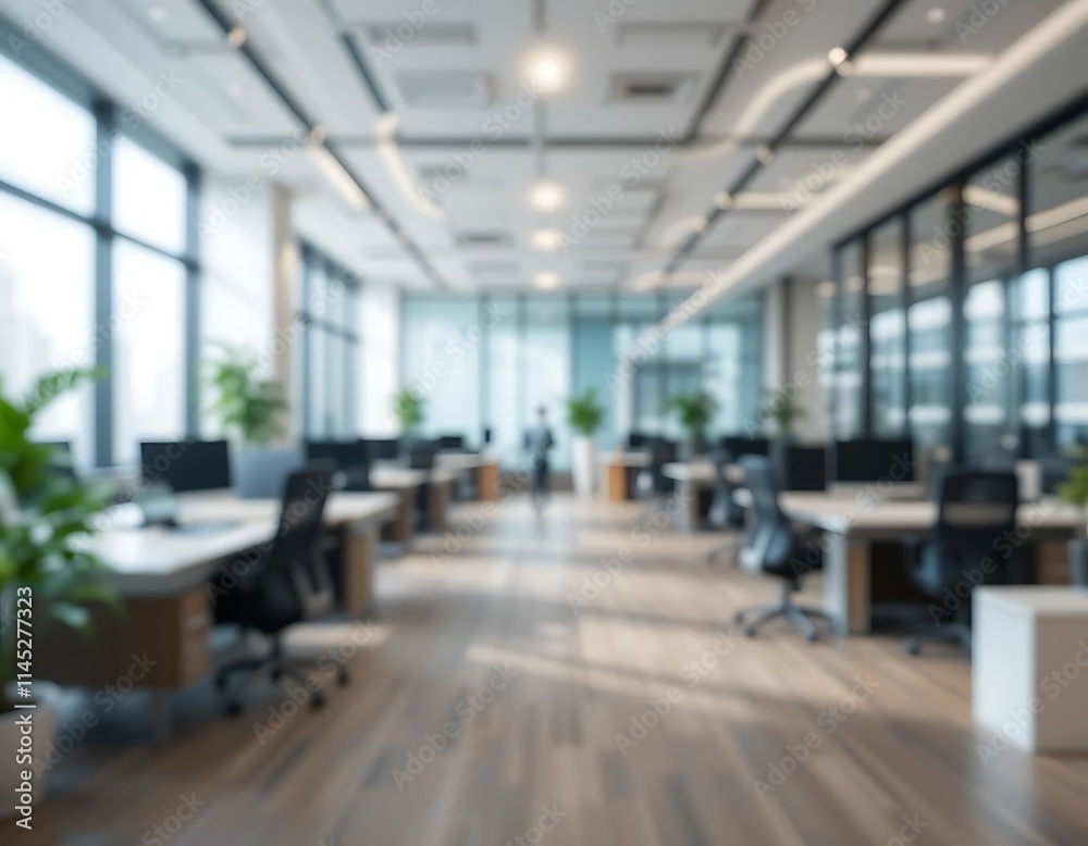 Modern Office Interior with Blurred Background Modern Office Interior with Blurred Background