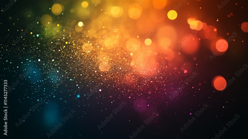 Fototapeta premium Colorful Glitter Lights Bokeh Abstract Background