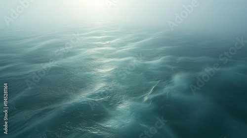 A mysterious fog covering the Bermuda Triangle, with swirling light patterns faintly visible in the mist