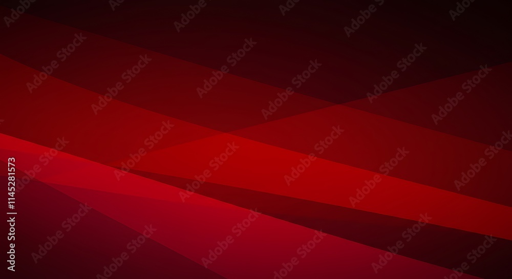 Fototapeta premium Dark red, burgundy, red abstract geometric layered shapes with diagonal lines and gradient.