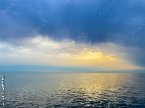 Adriatic Sea,, Italy - June 29, 2024: Sunset over the Adriatic Sea