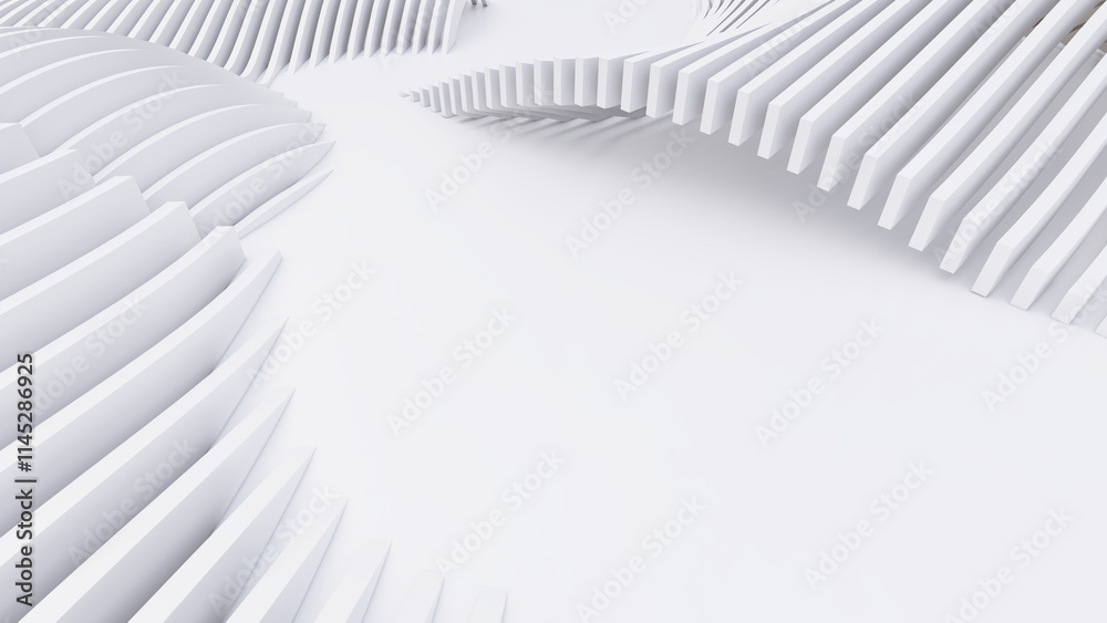 Naklejka premium Abstract Curved Shapes. White Circular Background.