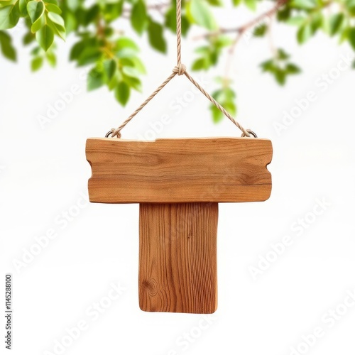 Wooden sign hanging from a rope - isolated on transparent background frame isolated frame border design background isolated photo