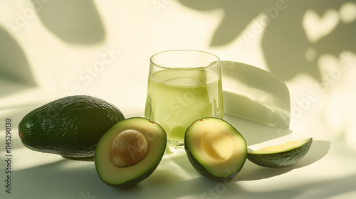 Healthy fresh avocado juice