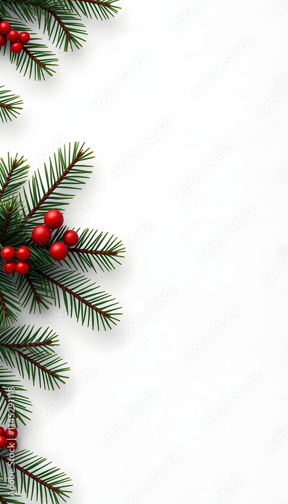 Christmas background with fir branches, grunge. isolated with white highlights