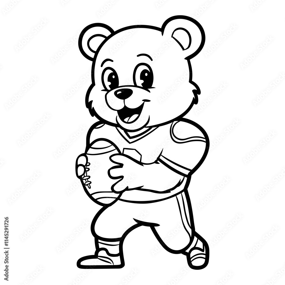 Bear Football Player Illustration
