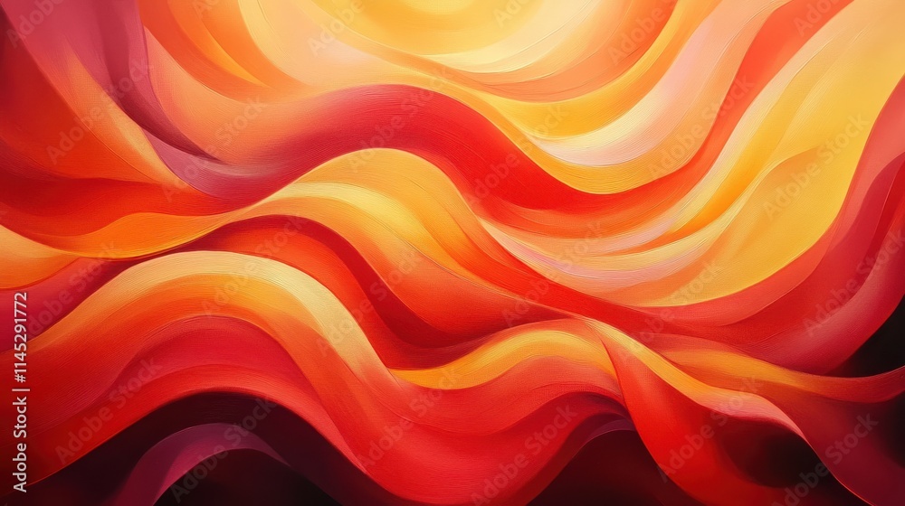 Abstract Warm Hues Wave Painting Swirling Design Abstract Warm Hues Wave Painting Swirling Design