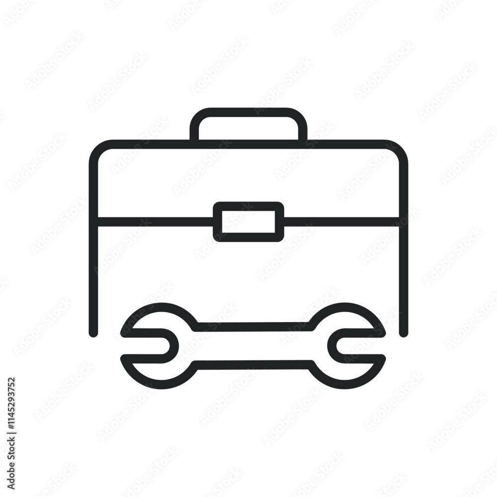Toolbox thin line icons. Editable stroke and Perfect pixel on transparent background Toolbox thin line icons. Editable stroke and Perfect pixel on transparent background