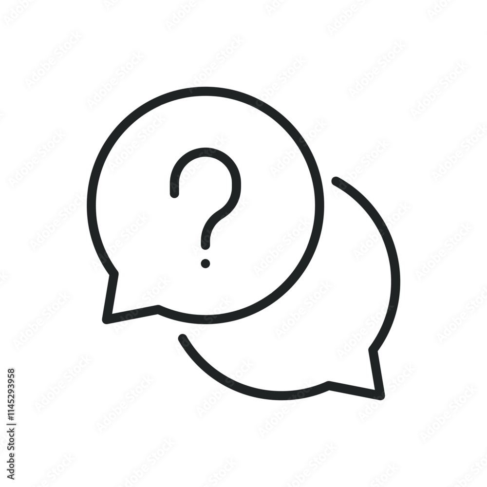 Ask question thin line icons. Editable stroke and Perfect pixel on transparent background Ask question thin line icons. Editable stroke and Perfect pixel on transparent background