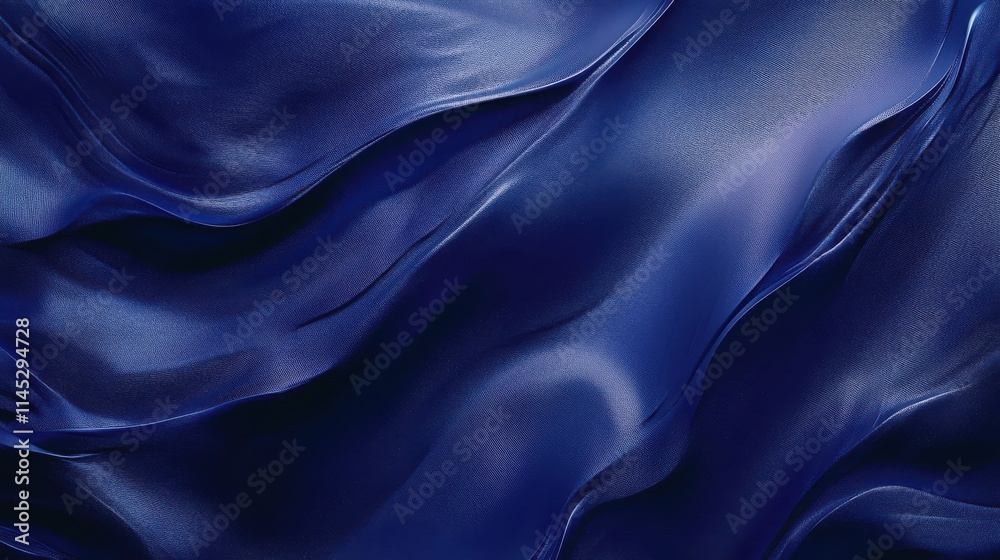 Obraz premium Abstract Draped Dark Blue Fabric Texture Background
