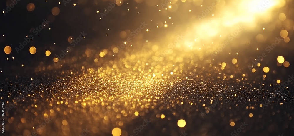 Golden glitter bokeh background. Golden glitter bokeh background.