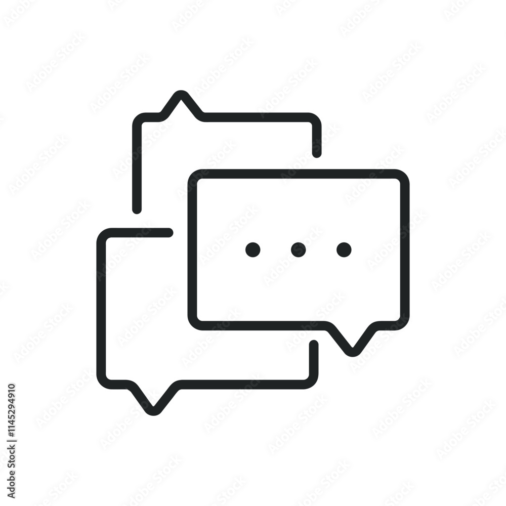 Conversation thin line icons. Editable stroke and Perfect pixel on transparent background Conversation thin line icons. Editable stroke and Perfect pixel on transparent background