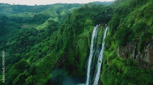 Wallpaper Mural Beautiful waterfall in green forest in jungle at phu tub berk mountain , phetchabun , Thailand Torontodigital.ca