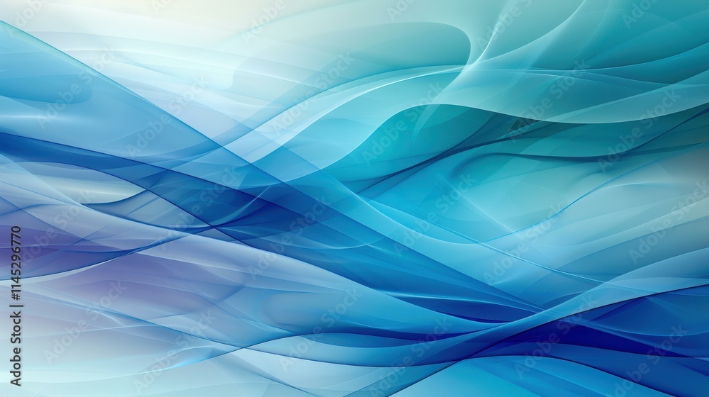 Obraz premium Stunning wide format abstract background in serene blue and teal hues perfect for design projects or creative use.