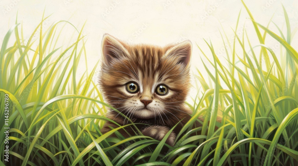 In a sunlit garden, a playful tabby kitten frolics in the soft grass, capturing the essence of feline joy and innocence. In a sunlit garden, a playful tabby kitten frolics in the soft grass, capturing the essence of feline joy and innocence.
