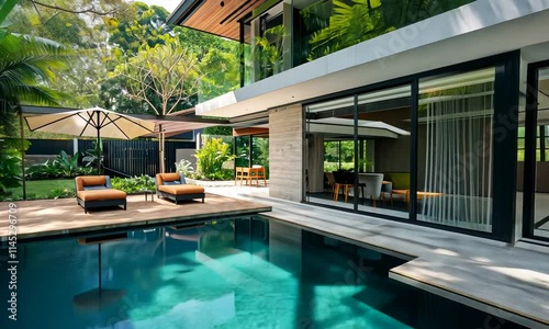 Wallpaper Mural Luxury Tropical Villa with Infinity Pool and Lush Greenery Torontodigital.ca