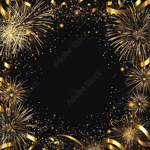 Frame New Years background with copy space