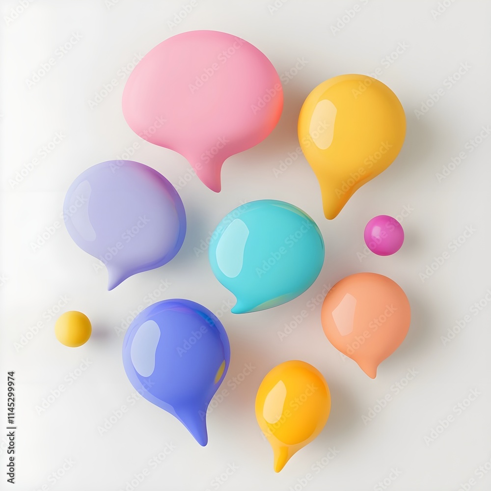 Many different colorful speech bubbles Many different colorful speech bubbles