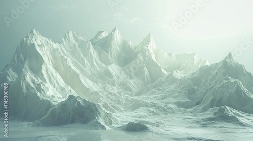 Wallpaper Mural Serene, snow-capped mountain range under a soft light. Torontodigital.ca