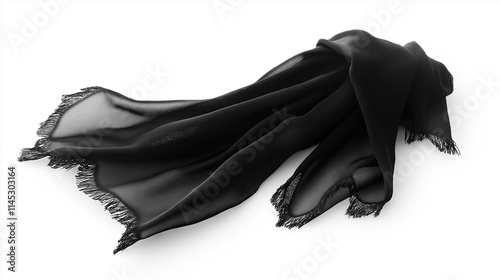  black  scarf isolated on white background 