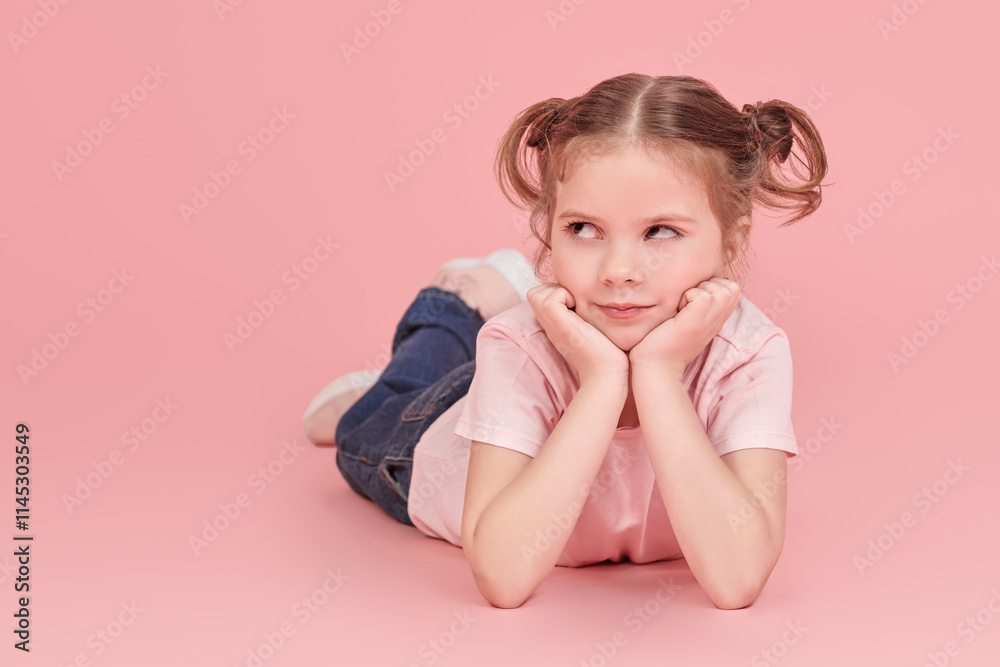 pensive cute child