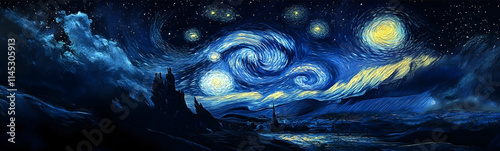 Van Gogh Starry Sky Background photo