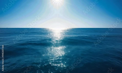 Sunlit Ocean Vista: Sparkling Deep Blue Serenity