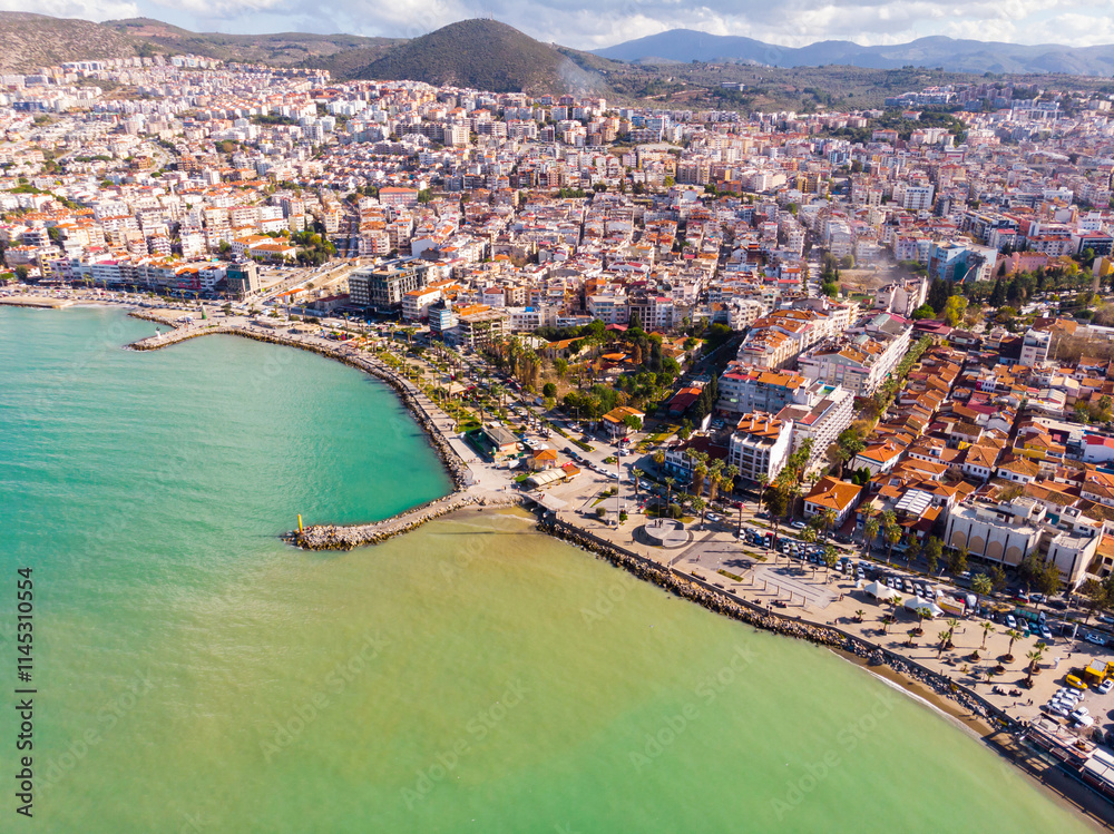 Top view of the resort coast of Kusadasi in Turkey. Top view of the resort coast of Kusadasi in Turkey.