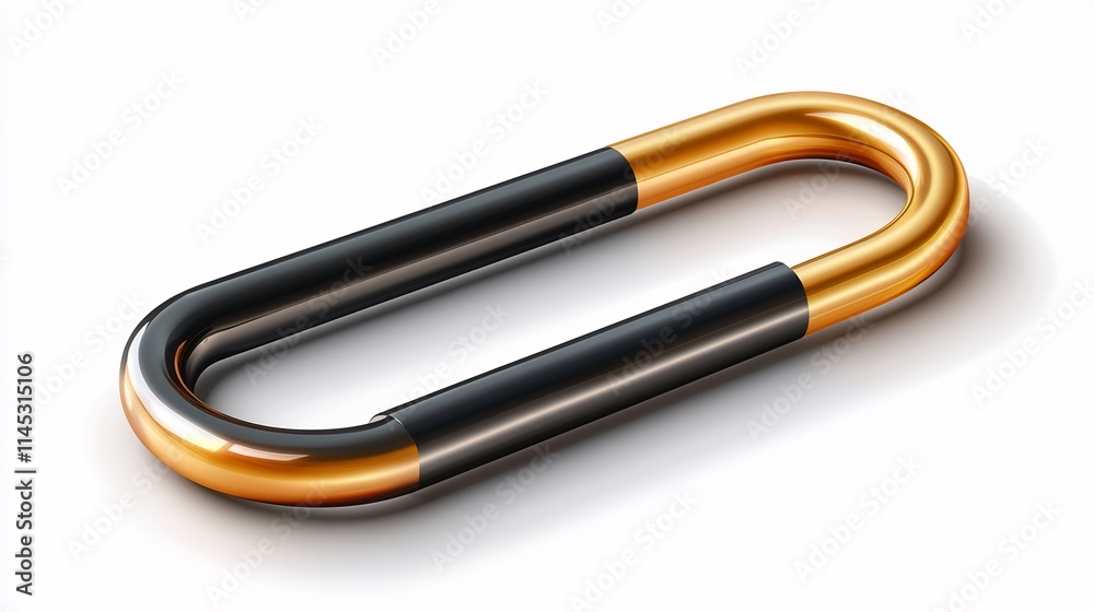 Clean paperclip icon isolated on a transparent background for office tools document sharing and file management Clean paperclip icon isolated on a transparent background for office tools document sharing and file management