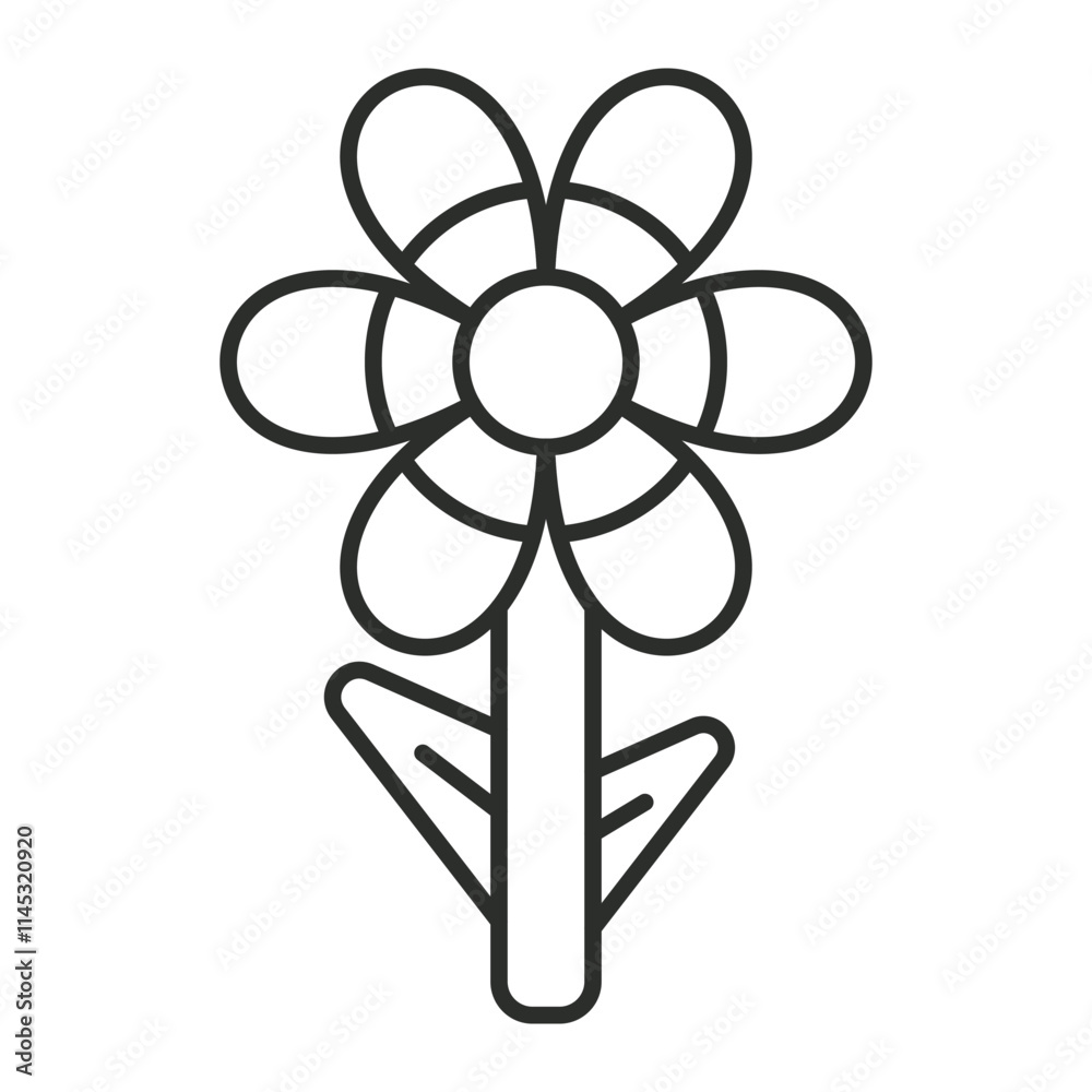 Flower outline icon, editable vector illustration and transparent graphic element. Isolated on white background Flower outline icon, editable vector illustration and transparent graphic element. Isolated on white background