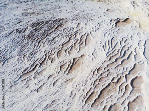 Limestone hot springs of Turkey Travertine Pamukkale.
