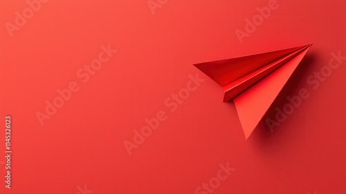 Wallpaper Mural Red Paper Airplane on Red Background Travel Minimalism Flight Concept Torontodigital.ca