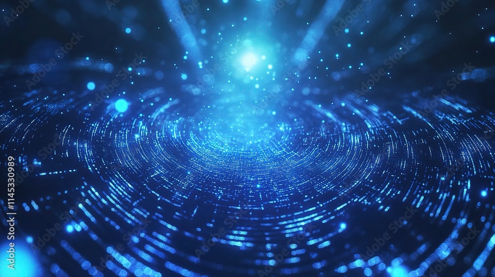 Futuristic Digital Interface with Blurry Blue Light Patterns Futuristic Digital Interface with Blurry Blue Light Patterns