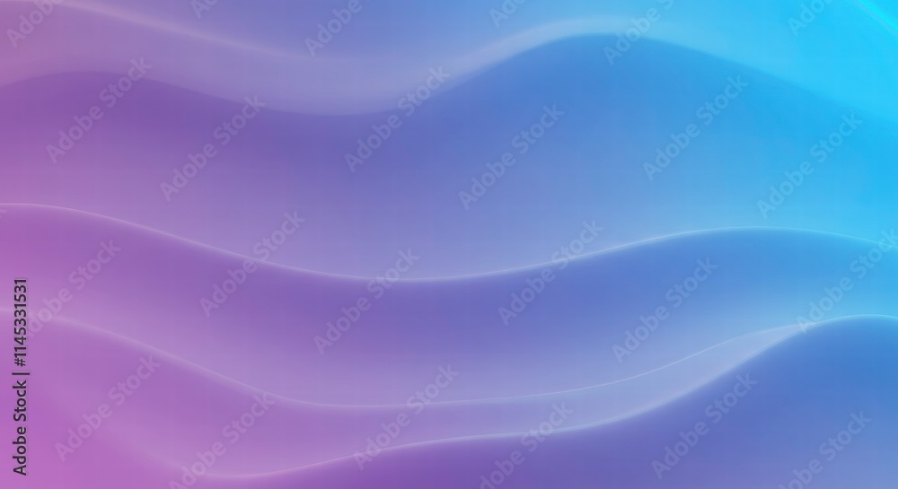 Fototapeta premium Serene Blue and Purple Waves Abstract Background