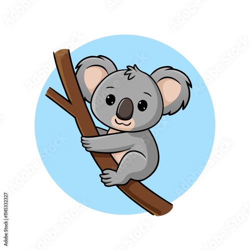 Photography cute cartoon style Koala Bear on a branch