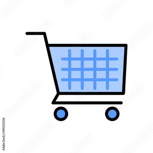 shopping cart icon on transparent background