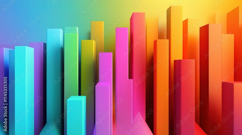 Abstract Representation of Stock Market Trends with Vibrant Colors Abstract Representation of Stock Market Trends with Vibrant Colors