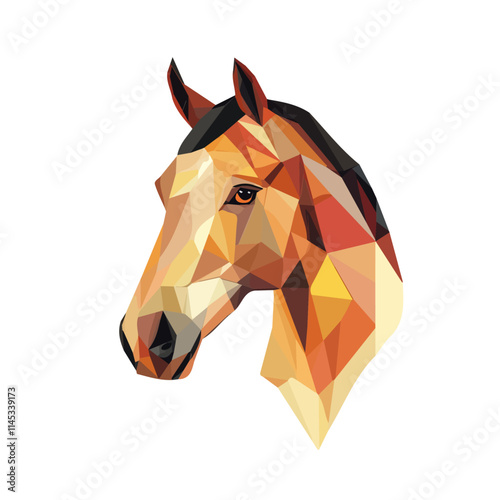 Simple Design of a Horse Head Geometry Vector Illustration | Bold and Creative Animal Art
 photo