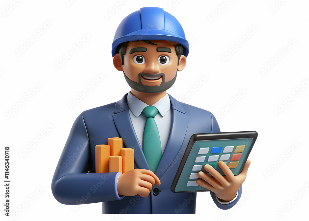 Portrait of Logistics Analyst Using Financial Tools for Cost Analysis Portrait of Logistics Analyst Using Financial Tools for Cost Analysis