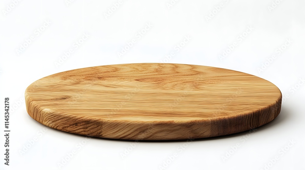 Round Wooden Cutting Board On White Background Round Wooden Cutting Board On White Background