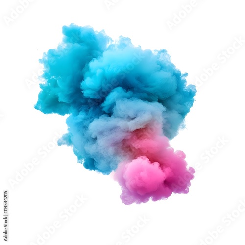 Colorful smoke explosion on a plain background