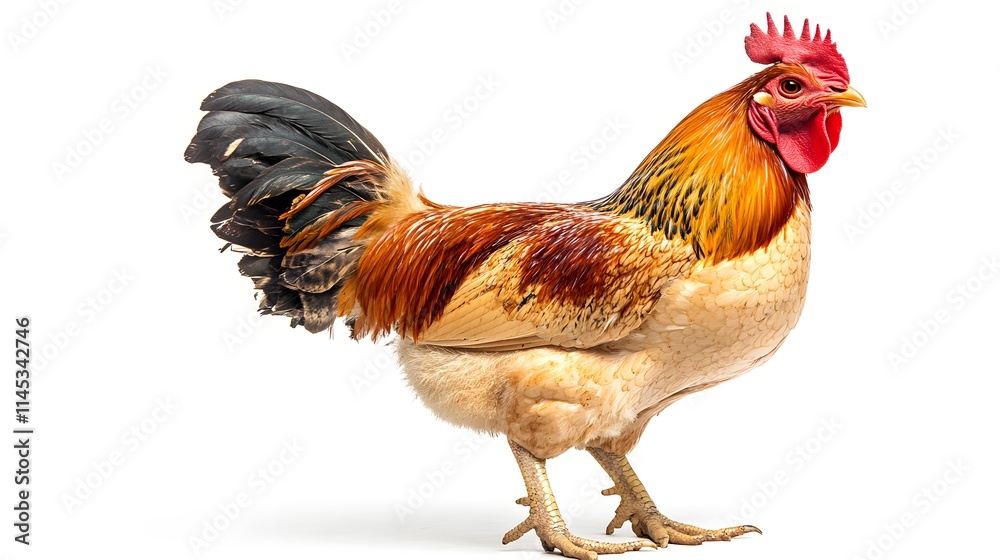 Fototapeta premium A Stunning Rooster with Golden Brown Feathers