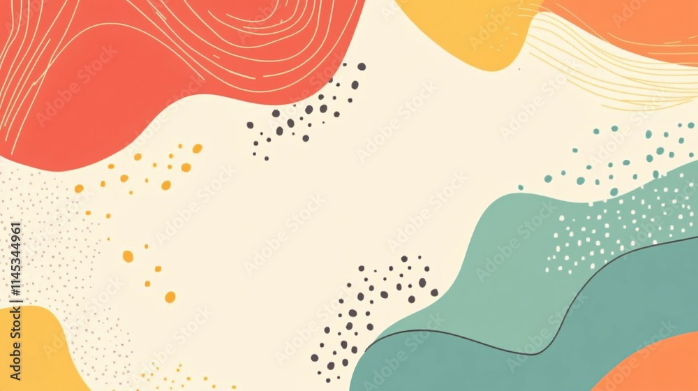 Abstract Pastel Shapes Background Design with Dots and Lines Abstract Pastel Shapes Background Design with Dots and Lines