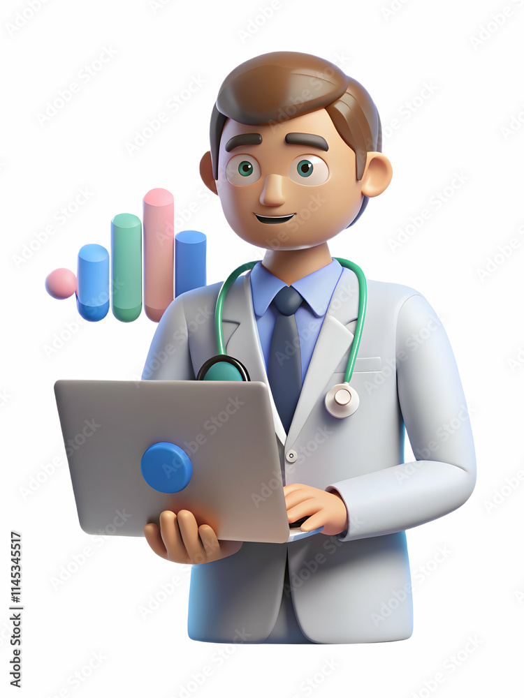 Medical Cost Manager Analyzing Financial Data on Laptop with Bokeh Background Medical Cost Manager Analyzing Financial Data on Laptop with Bokeh Background