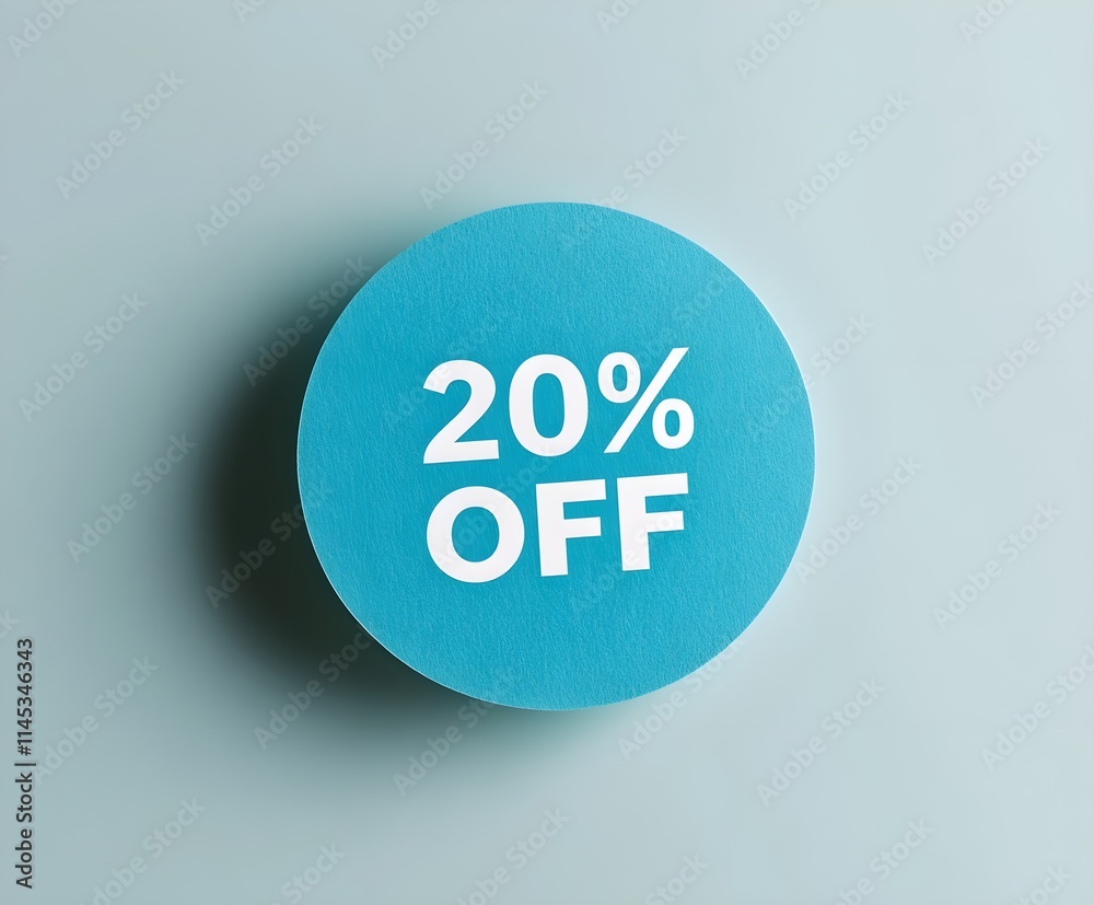 A blue round sticker with the text A blue round sticker with the text
