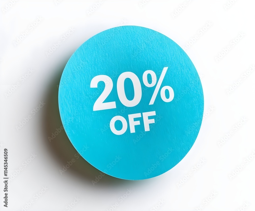A blue round sticker with the text A blue round sticker with the text