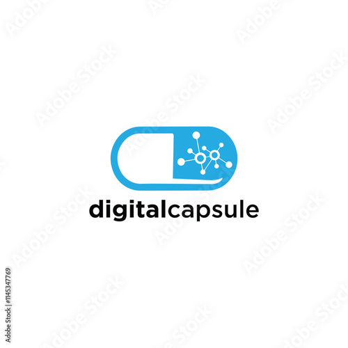 Digital Capsule Logo Design Simple