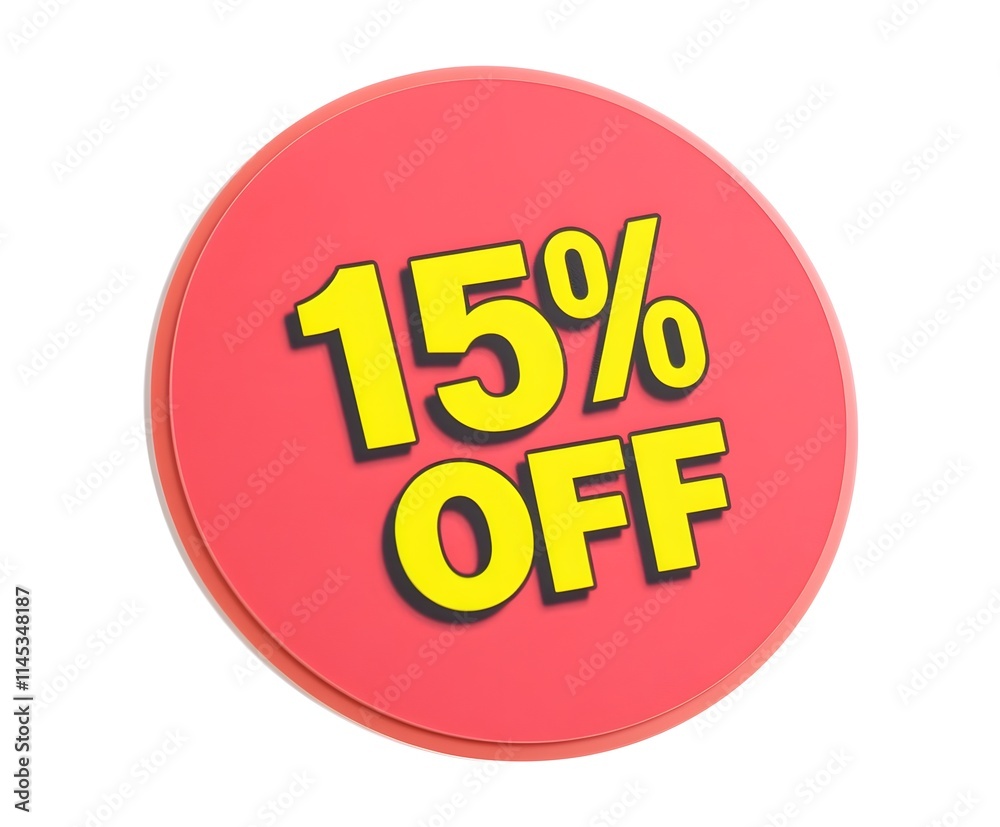 A red circular sticker with the text A red circular sticker with the text