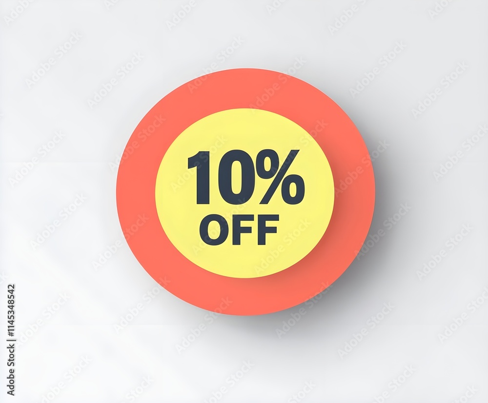 A red circular sticker with the text A red circular sticker with the text