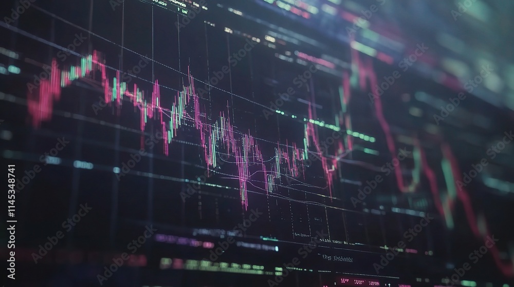 Vibrant Digital Financial Interface with Candlestick Chart Patterns Vibrant Digital Financial Interface with Candlestick Chart Patterns